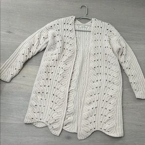 moon & madison Cream Open-Front Cardigan